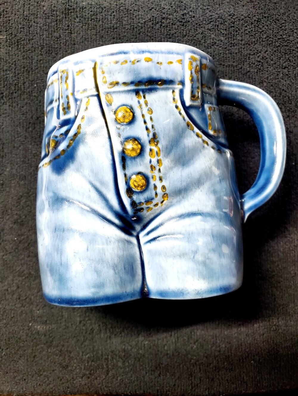 Vintage 1977 Byron Molds Denim Jeans Mug Ceramic Pants Novelty Cup Planter